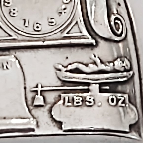 Vintage Victorian Sterling Silver Birth Announcement Pendant Charm - Picture 4 of 6